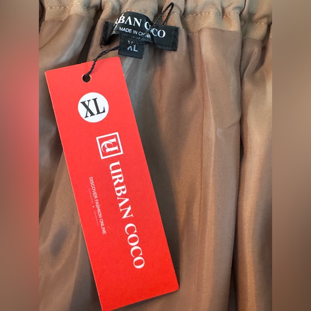 Urban Coco Elegant khaki Tan A-Line Women's Skirt NWT XL - Picture 6 of 6